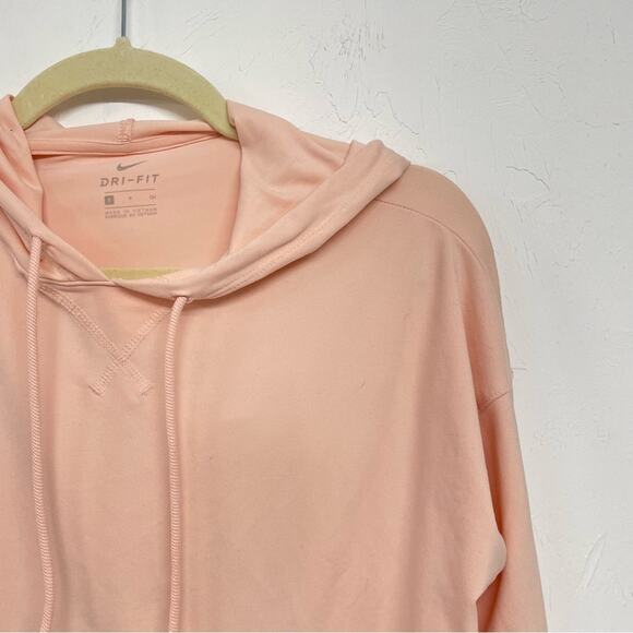 Nike Dri Fit Peach Lightweight Hoodie Pullover Sweater Womens S Boxy Fit Running - Picture 4 of 7
